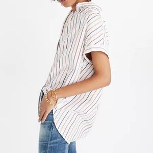 Madewell Central Shirt in Rainbow Sadie Stripe